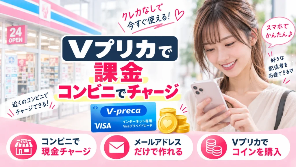 コンビニでVプリカ-ストリップチャットにコインチャージ